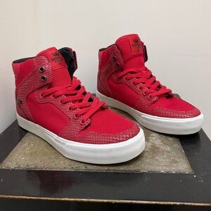 Supra Vaider Red Snake High Top Sneakers